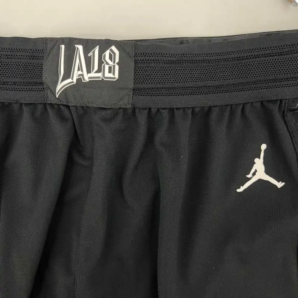 Jordan Black Athletic Shorts | Men’s Regular 38 | Polyester, Adjustable Waist